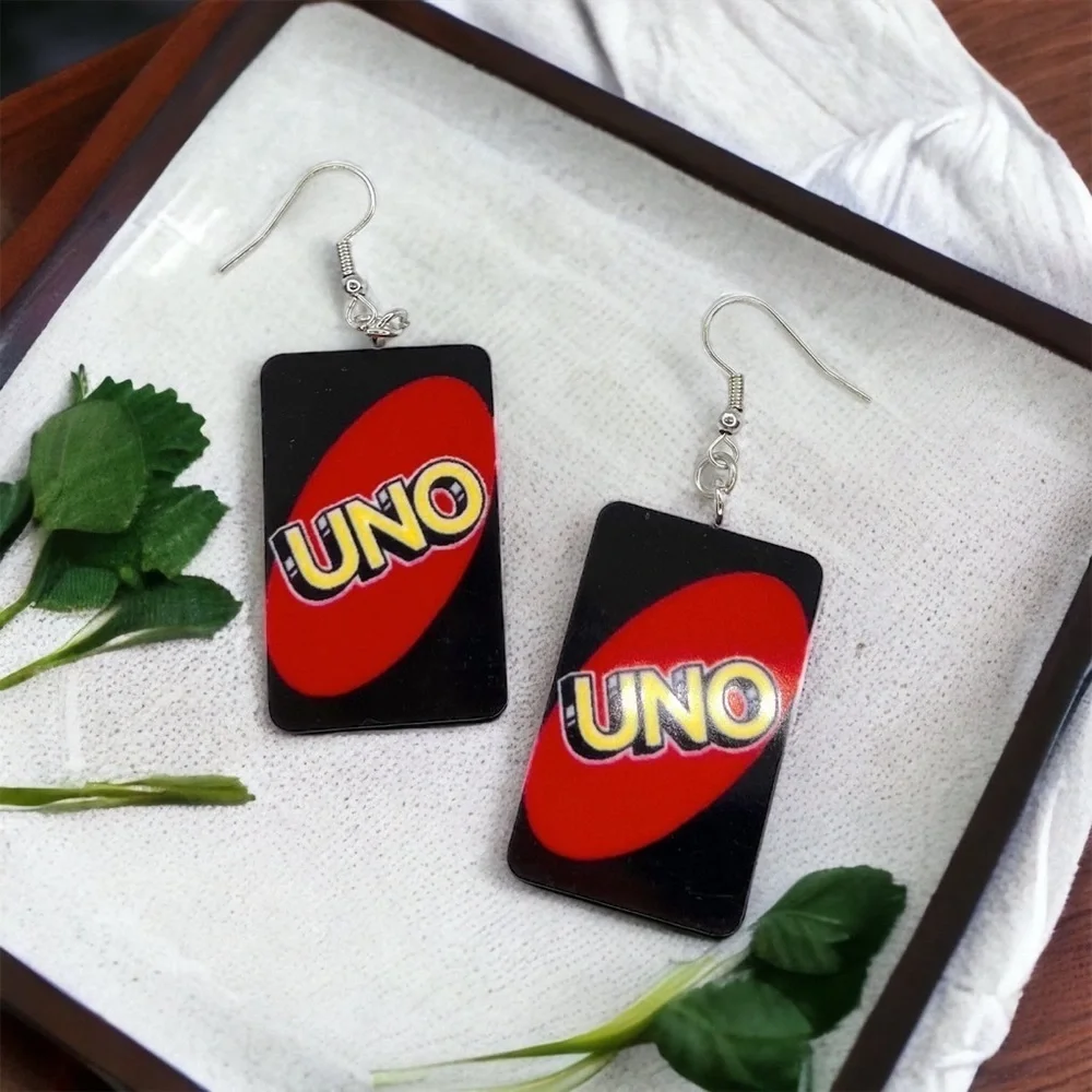UNO-Forgettable Fun: Colorful Card Earrings That Deal Style! NWT Jewelry